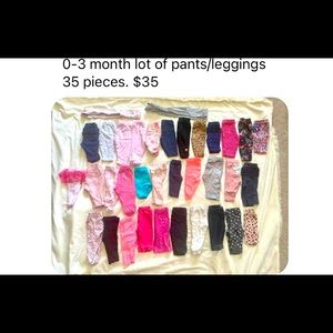 0-3 month baby girl pant lot